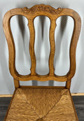 Chairs Vintage French Louis XVI Style Oak Upholstered Set of 4 Carved LOT 44038