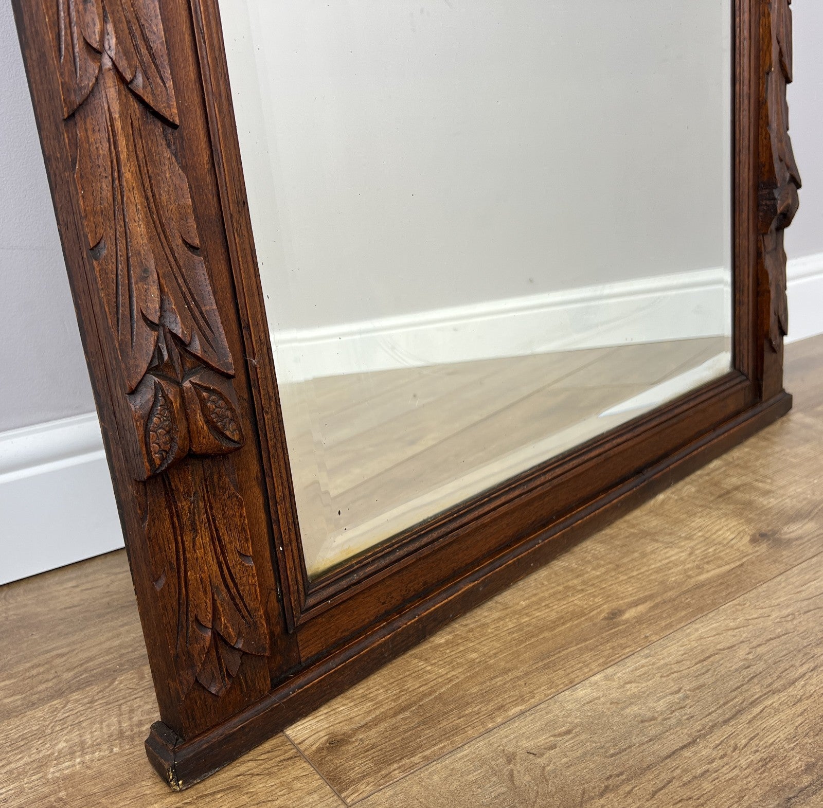Mirror Antique French Oak Wall Mirror Home Decor Carved Wall Frame LOT 63715