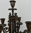 Candelabra Antique French Brass Marble 5 Arm Ornate Candle Holder LOT 49363