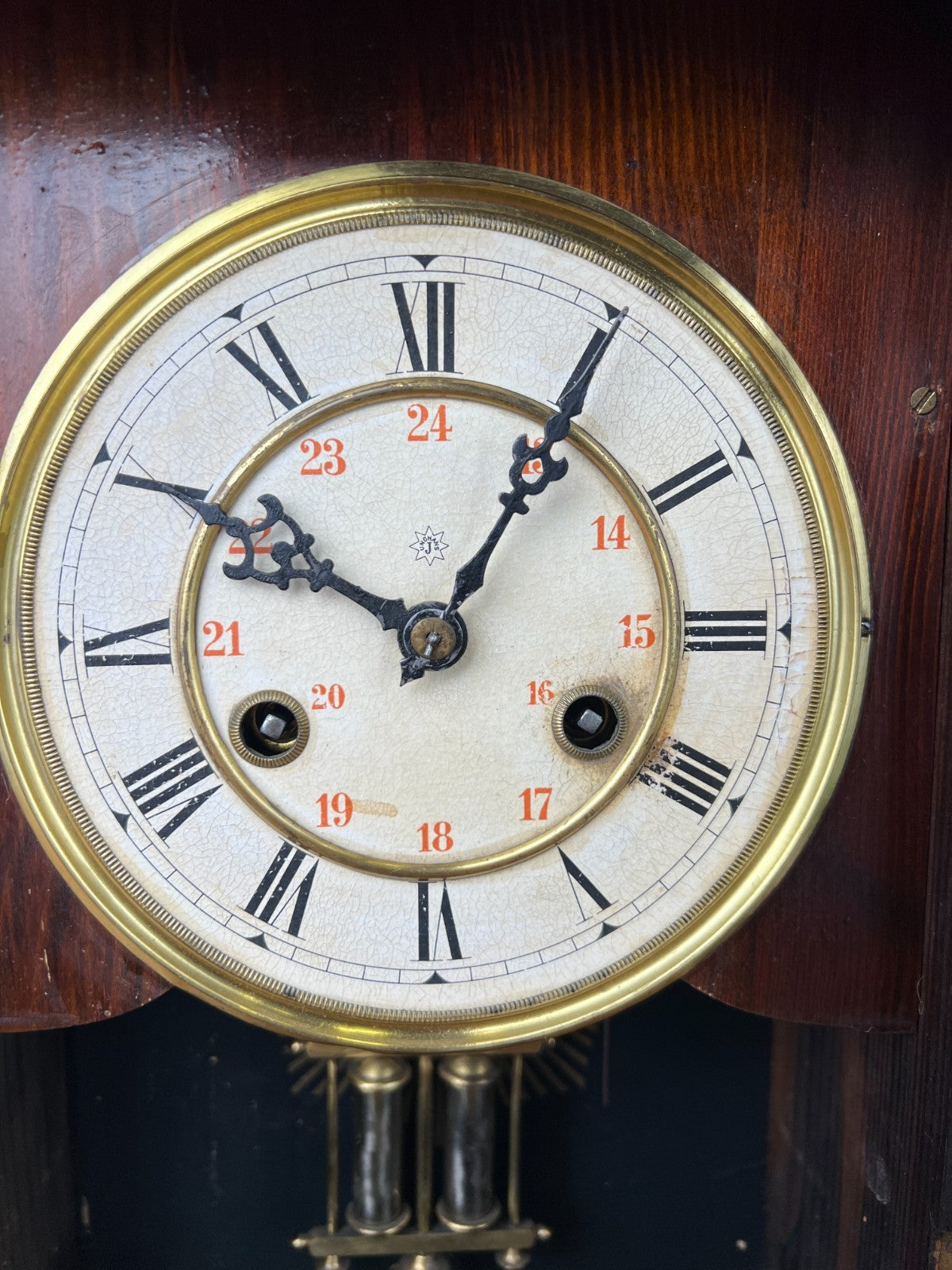Clock Vintage Junghans Wooden Mantel Clock Glass Door Table Clock LOT 605519