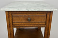 Bedside Table Antique French Style Marble Top Oak Cabinet Nightstand LOT 62415