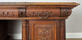 Desk Antique French Style Oak Double Sided Carved Pedestal Desk LOT 6514