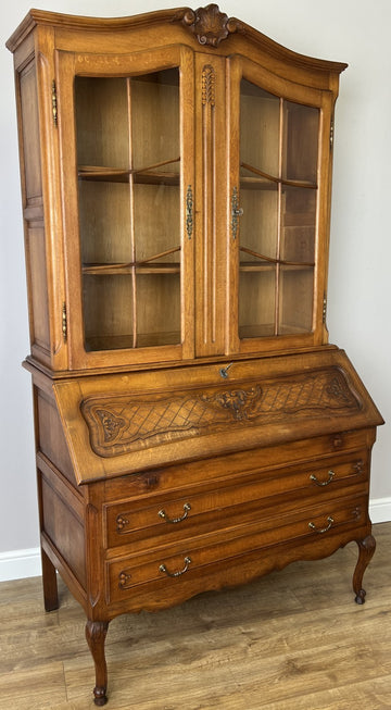 Cabinet Vintage French Louis XVI Oak Bureau Bookcase Display Cabinet LOT 63430