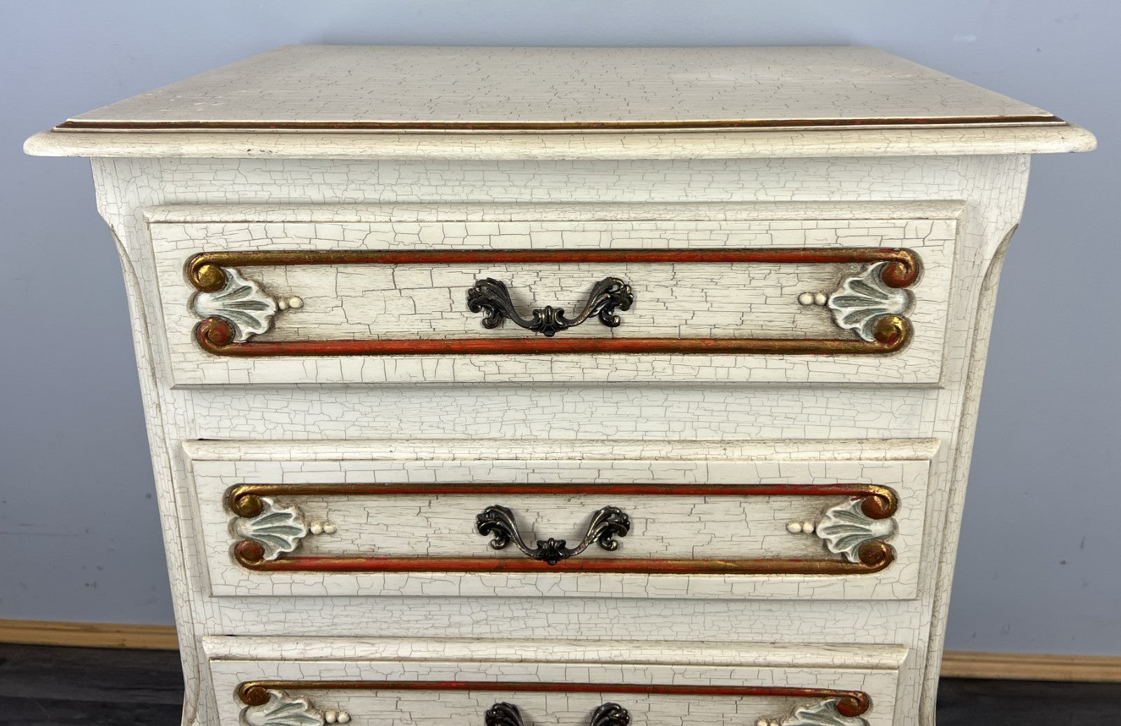 Chest of Drawers Vintage Shabby Chic 3 Drawer Ornate Carved Cabinet LOT 44232