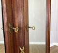Wardrobe Antique French Style Three Door Inlaid Burr Mirrored Armoire LOT 616311