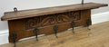 Coat Rack Vintage French Oak Wall Mounted 5 Hooks Carved Rack Hanger LOT 63023