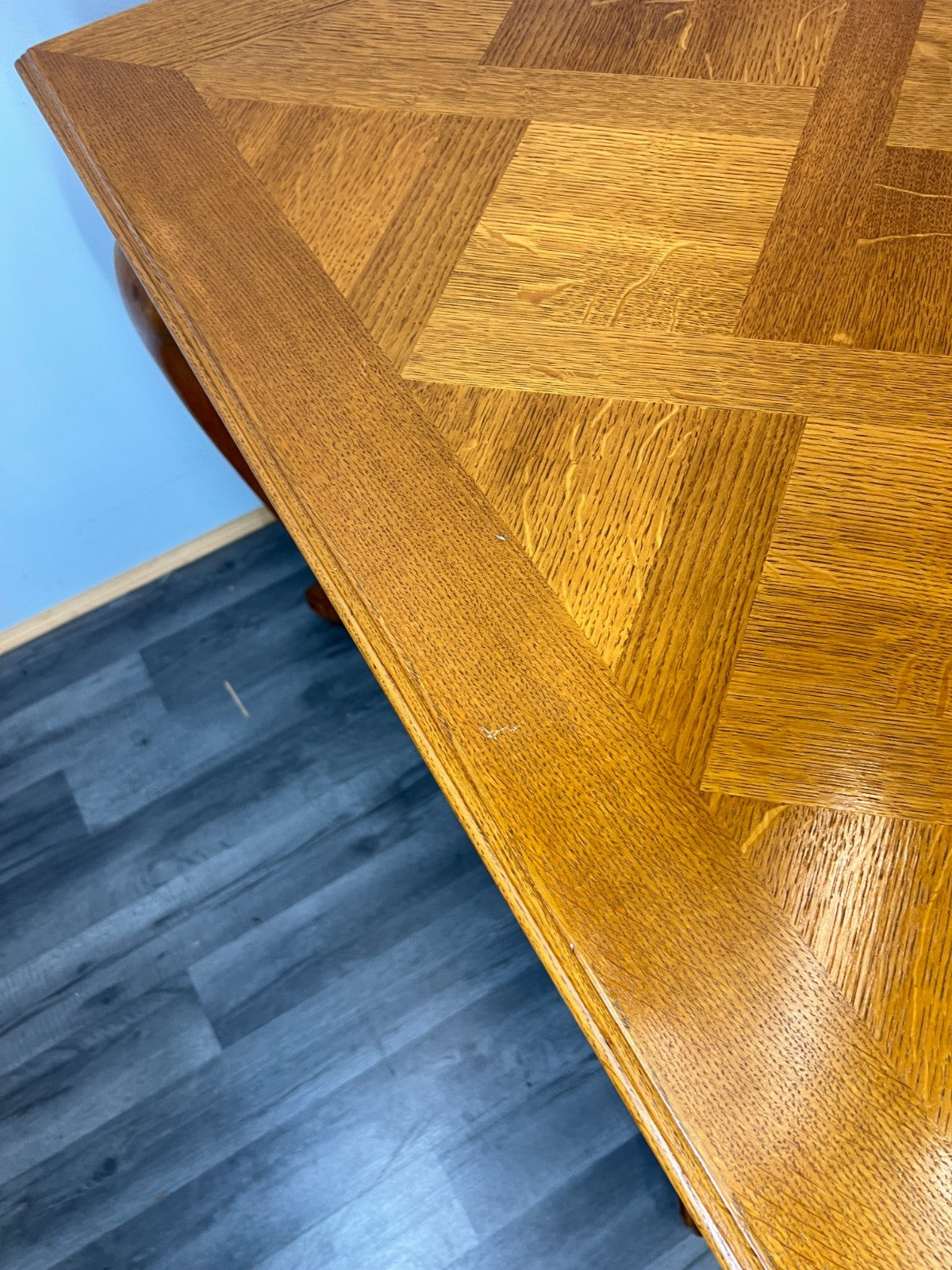 Dining Table Vintage French Louis XVI Carved Oak Extendable Table  LOT 458010