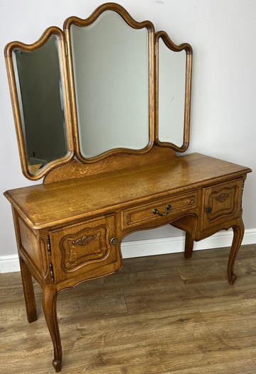 Dressing Table with Mirror Vintage French Oak Louis Vanity Table Makeup LOT 63200