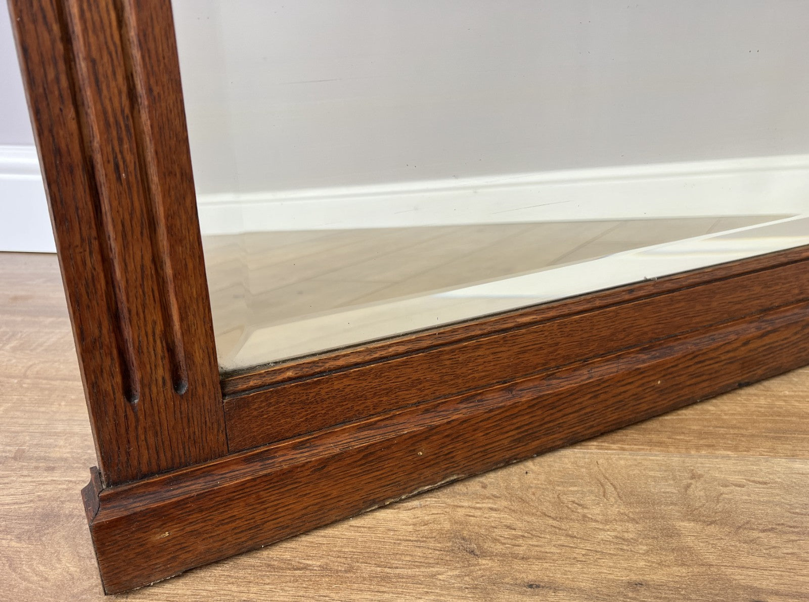 Mirror Antique French Style Wall Mirror Oak Carved Decorative Frame LOT 61662