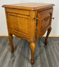 Pair of Bedside Tables Vintage French Oak Nightstands Carved Cabinets LOT 346511