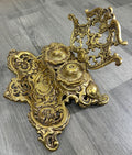 Inkwell Set Vintage French Brass Ornate Desk Accessory LOT 468810
