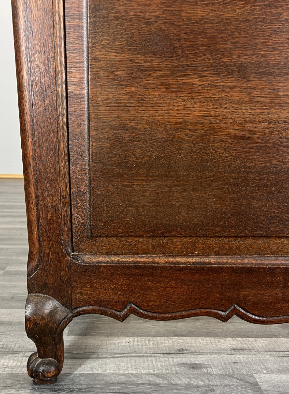 Bed Vintage French Louis XVI Single Bed Frame Oak Carved Headboard LOT 45944