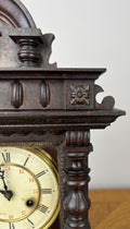 Clock Vintage Junghans Wooden Mantel Clock Glass Door Table Clock LOT 60558