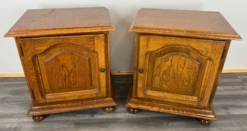 Pair of Bedside Tables Vintage French Style Cupboards Carved Cabinets LOT 31500
