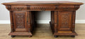 Desk Antique French Style Oak Double Sided Carved Pedestal Desk LOT 6514