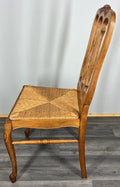 Chairs Vintage French Louis XVI Style Oak Upholstered Set of 4 Carved LOT 440312