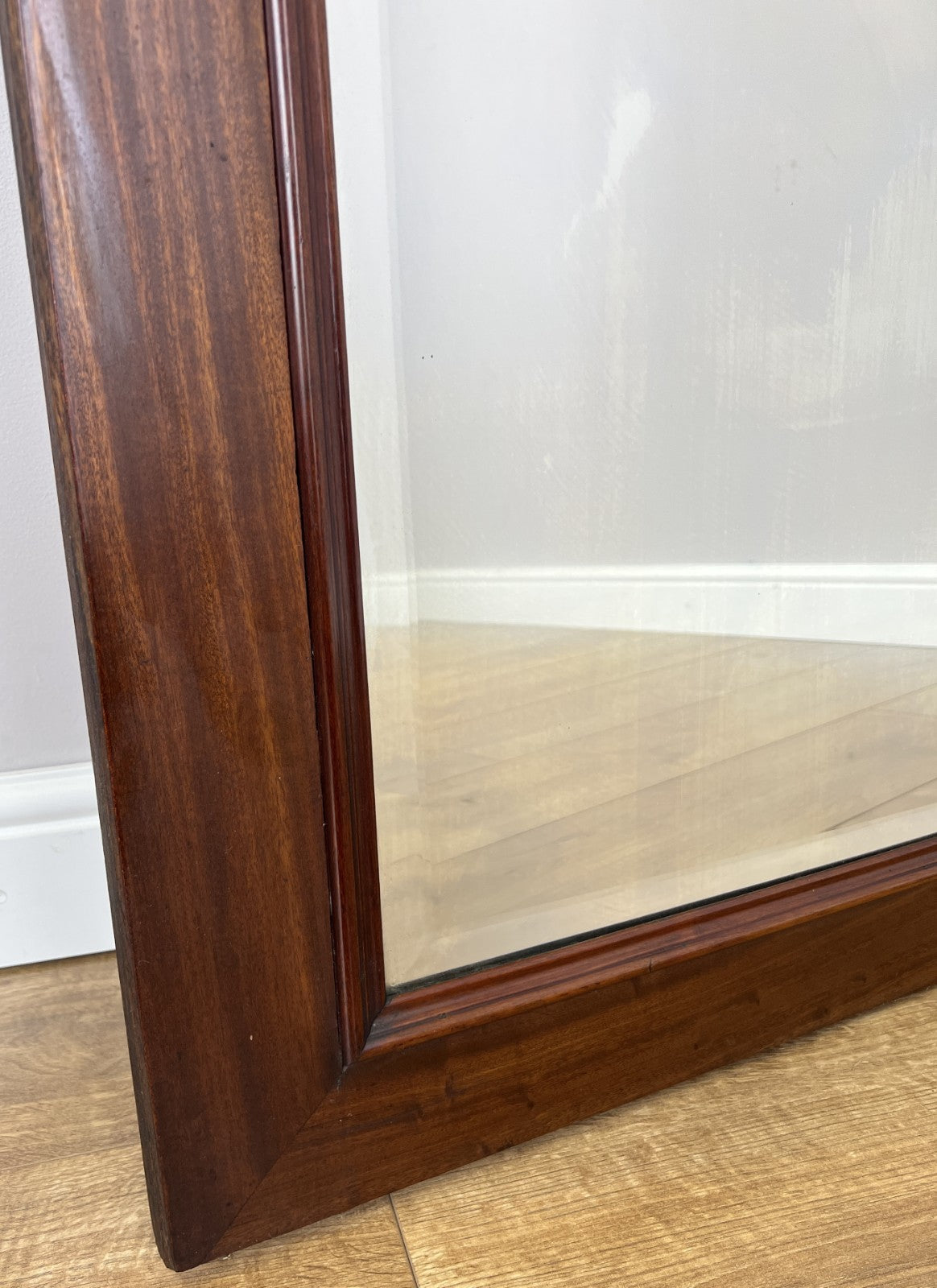 Mirror Antique French Style Wall Mirror Walnut Carved Decorative Frame LOT 61875