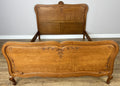 Bed Vintage French Louis XVI Double Bed Frame Oak Carved Headboard LOT 48751