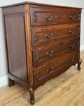 Chest of Drawers Vintage French Louis Oak 4 Drawers Carved Cabinet LOT 6527