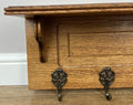 Coat Rack Vintage French Oak Wall Mounted 5 Hooks Carved Rack Hanger LOT 62035