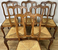 Dining Chairs Vintage French Louis Style Oak Rush Seat Set of 6 Chairs LOT 63482