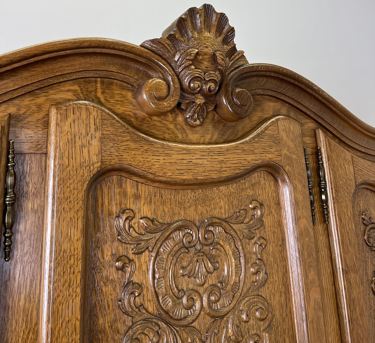 Wardrobe Vintage French Louis XVI Style Five Door Oak Carved Armoire LOT 64575