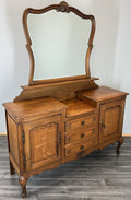 Vintage Dressing Table with Mirror French Oak Louis Vanity Table Makeup LOT 45700
