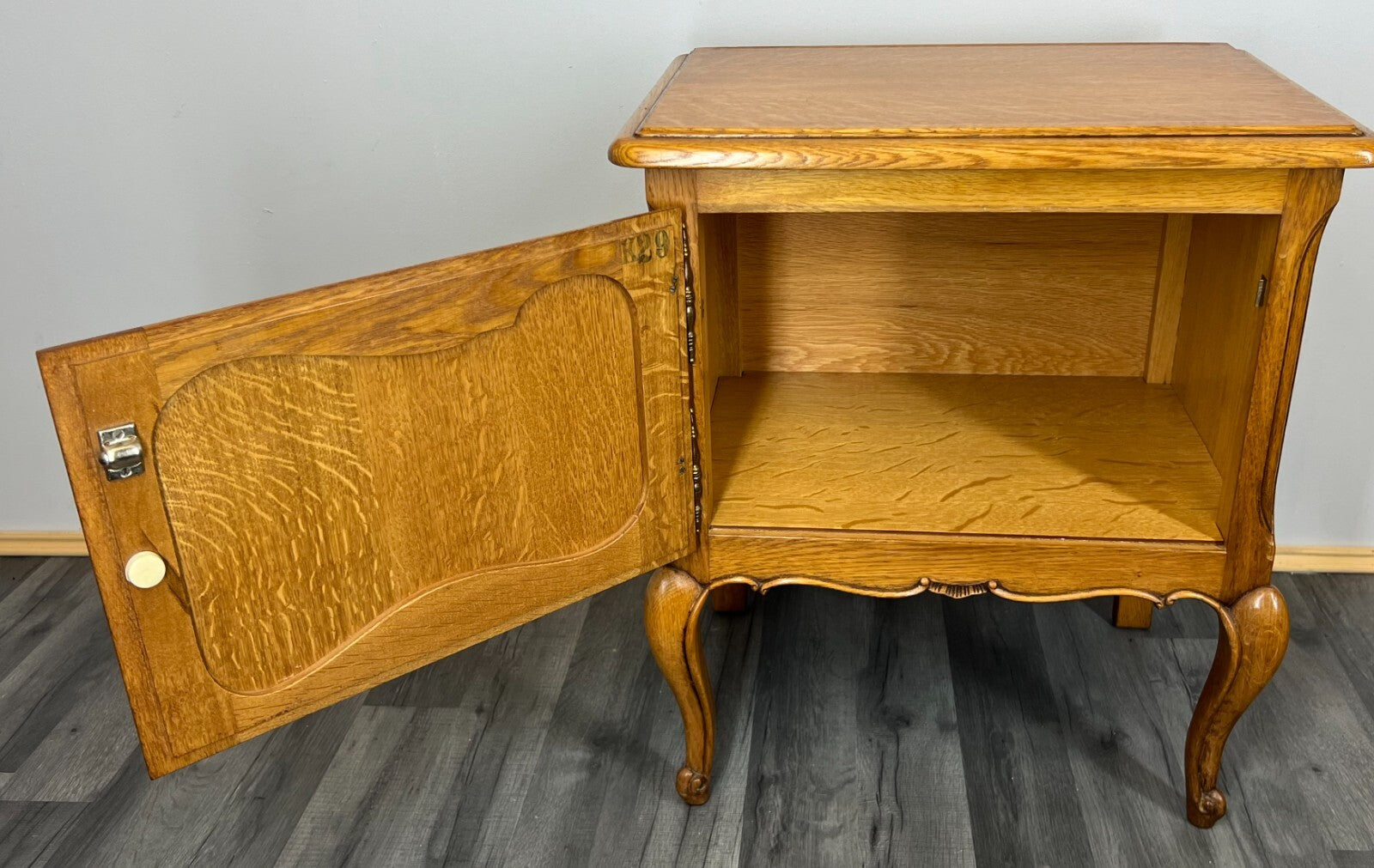 Pair of Bedside Tables Vintage French Louis XVI Oak Carved Cabinets LOT 261010