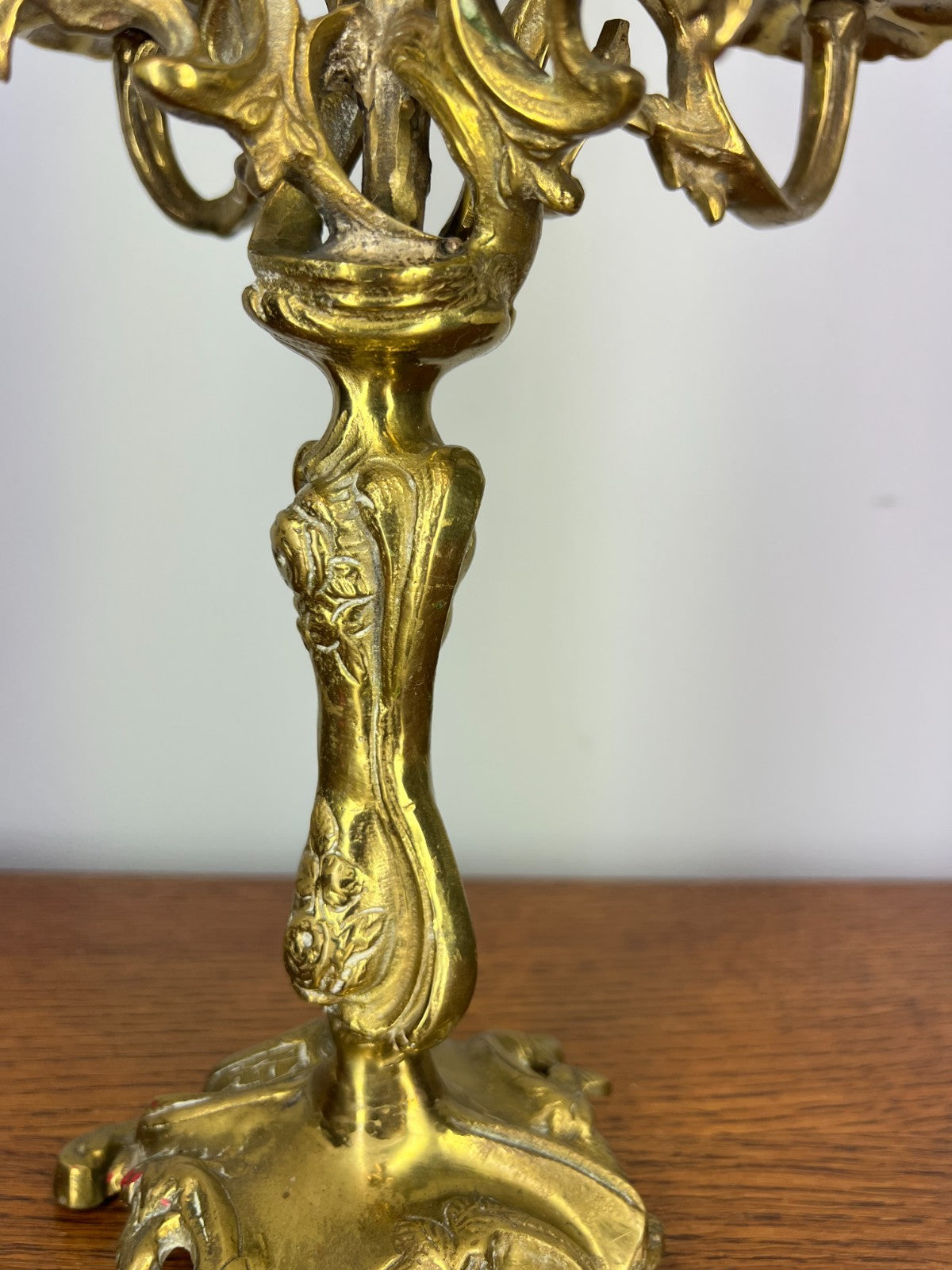 Candelabra Vintage Brass Ornate Five Arm Rococo Style Holder LOT 4027