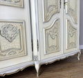 Wardrobe Vintage French Shabby Chic Five Door Carved Armoire Cabinet LOT 612111