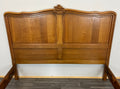 Bed Vintage French Louis XVI Oak Double Bed Frame Carved Headboard LOT 33392