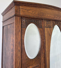 Wardrobe Antique French Oak Two Door Mirrored Carved Armoire Cabinet LOT 61234
