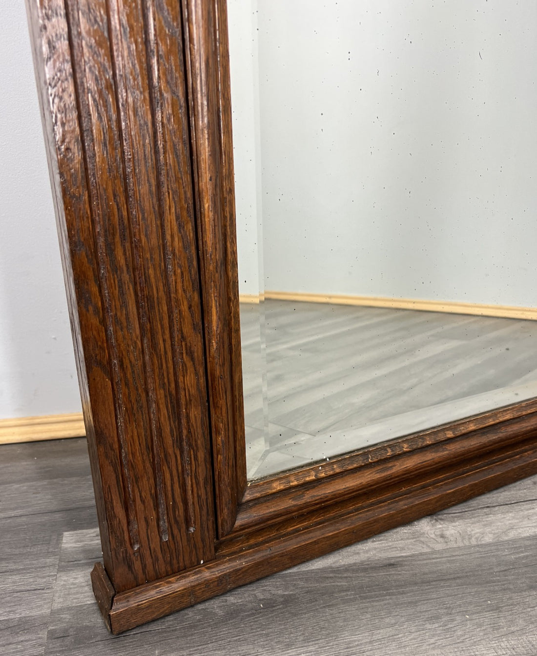 Antique French Style Carved Wall Mirror Oak Ornate Wall Frame LOT 45520