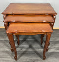 Vintage French Louis XIV Oak Set of Three Nested Carved Tables LOT 44261