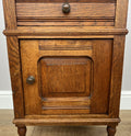 Bedside Table Antique French Style Marble Top Oak Cabinet Nightstand LOT 62356
