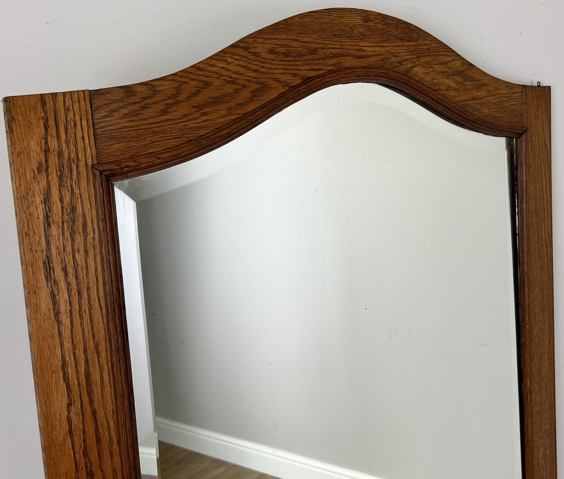 Mirror Antique French Style Wall Mirror Oak Carved Decorative Frame LOT 61990