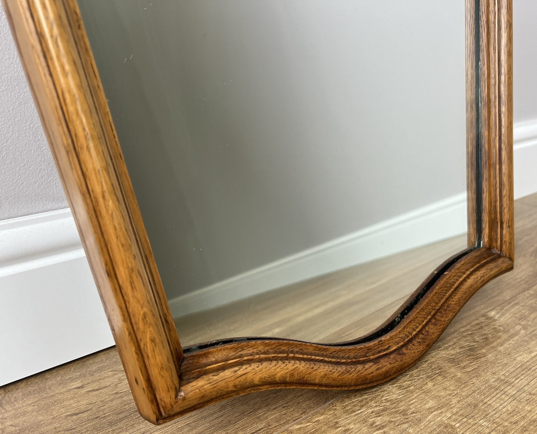 Mirror Vintage French Louis Style Oak Wall Mirror Decorative Frame LOT 48680