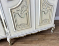 Wardrobe Vintage French Shabby Chic Five Door Carved Armoire Cabinet LOT 612115