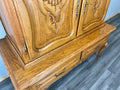 Cabinet Vintage French Style Oak Carved Storage Drawers Cupboard LOT 375311