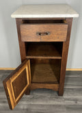 Bedside Table Antique French Style Oak with Marble Top Cabinet LOT 433910