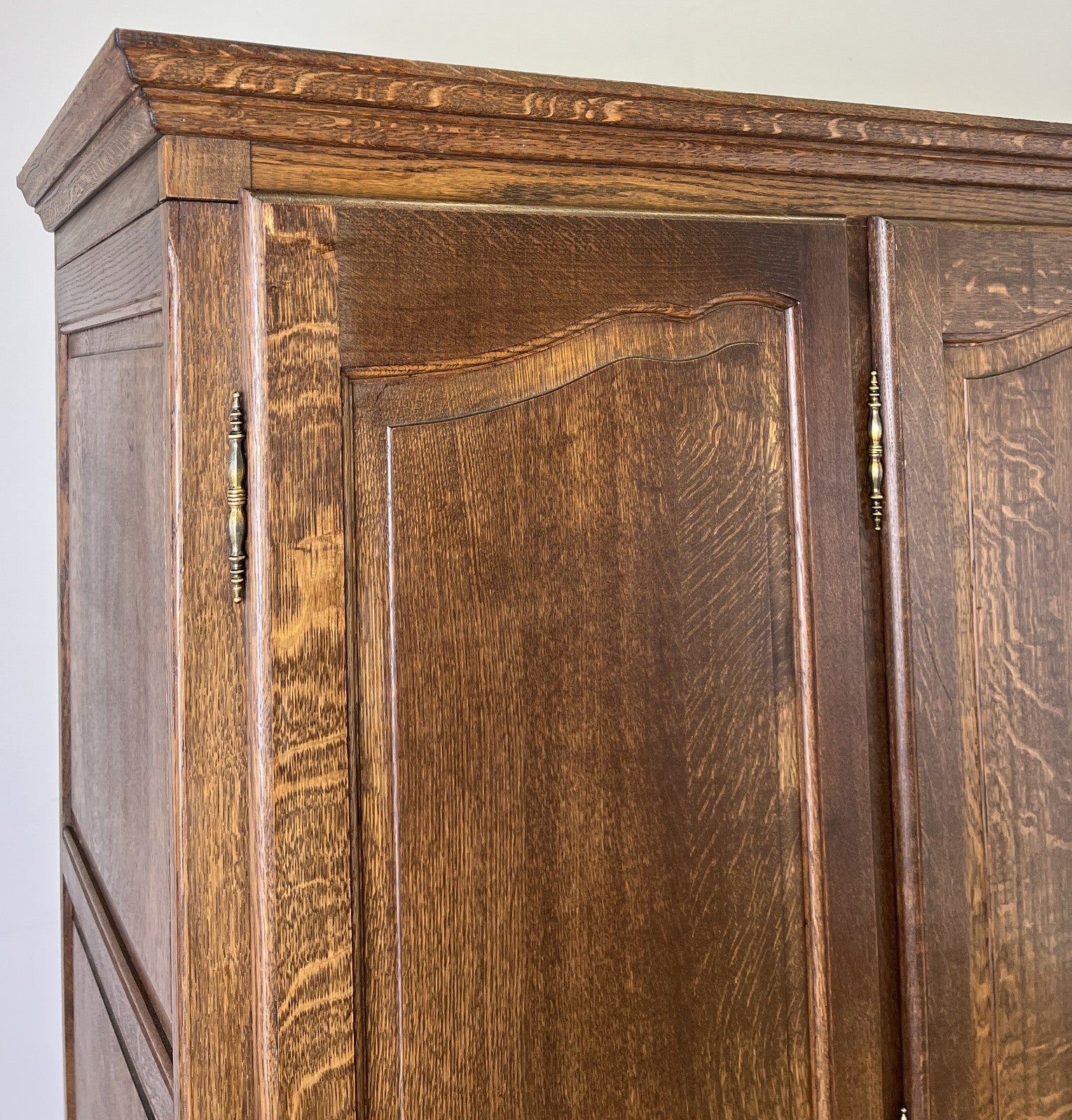 Wardrobe Vintage French Louis XVI Style Four Door Oak Carved Armoire LOT 60814