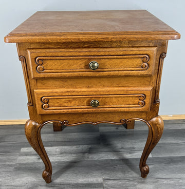 Bedside Table Vintage French Louis XVI Carved Oak Nightstand Cabinet LOT 45310
