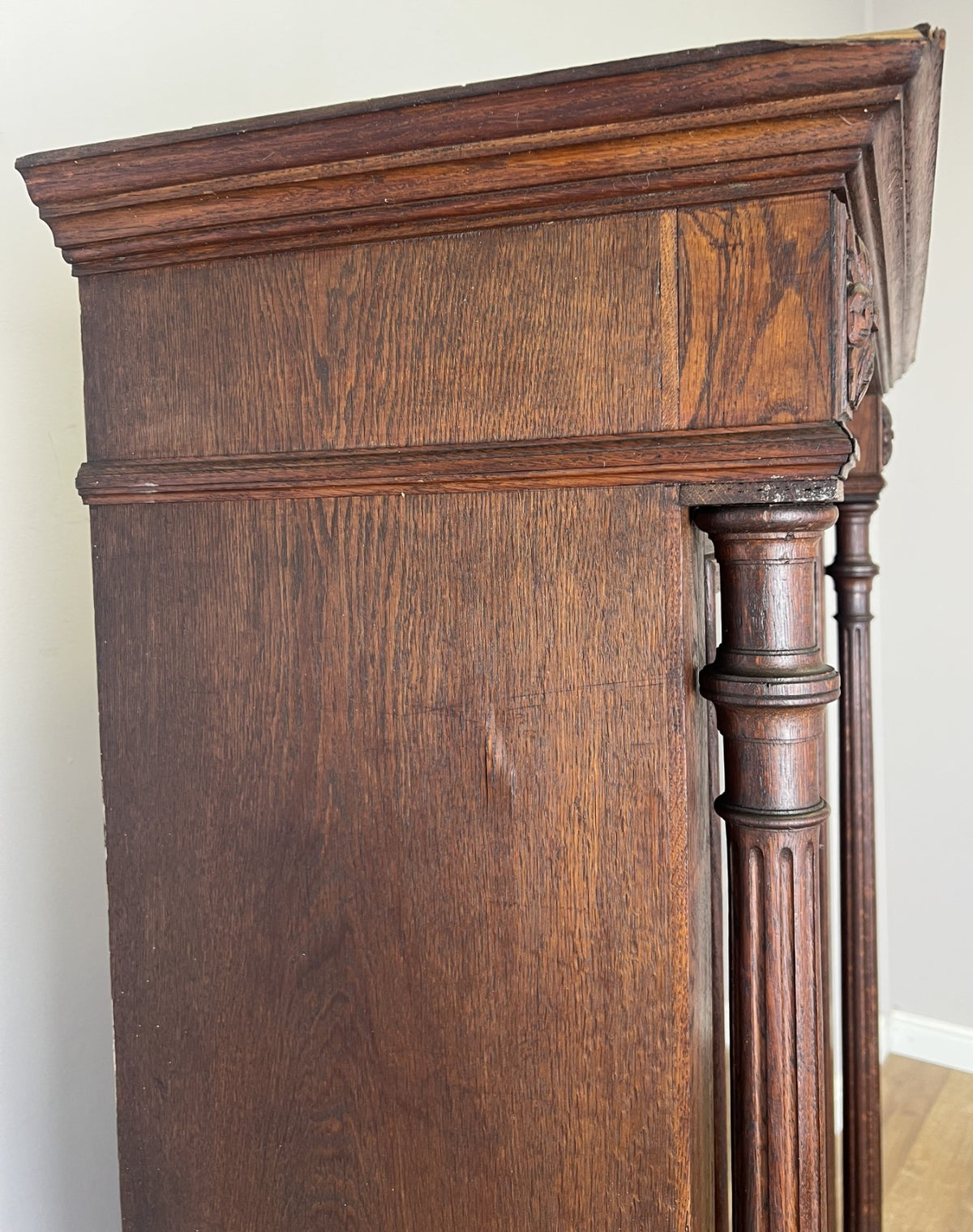 Bookcase Antique French Style Glazed Display Cabinet Oak Sideboard LOT 6545