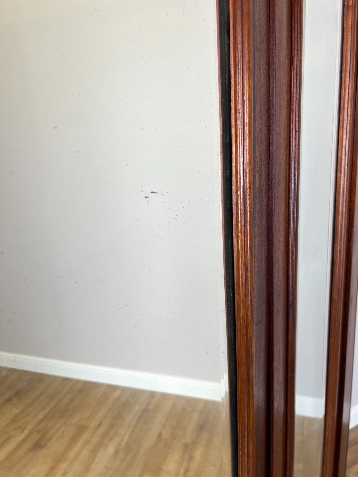 Wardrobe Antique French Style Walnut Two Door Mirrored Carved Armoire LOT 613317