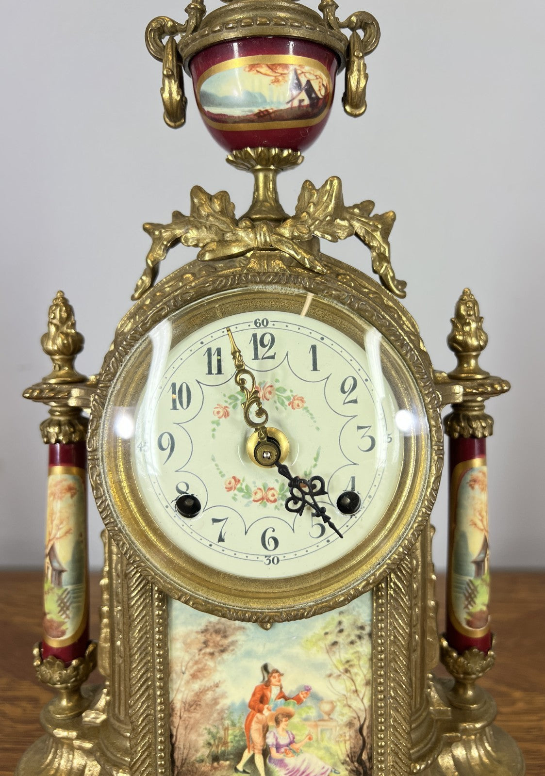 Lancini Imperial Ormolu Porcelain Gilt Brass Mantle Clock  LOT 46384