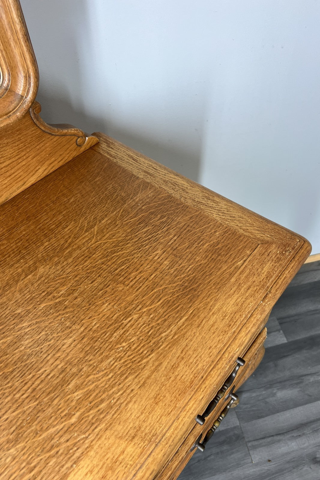 Vintage Dressing Table with Mirror French Oak Louis Vanity Table Makeup LOT 45647