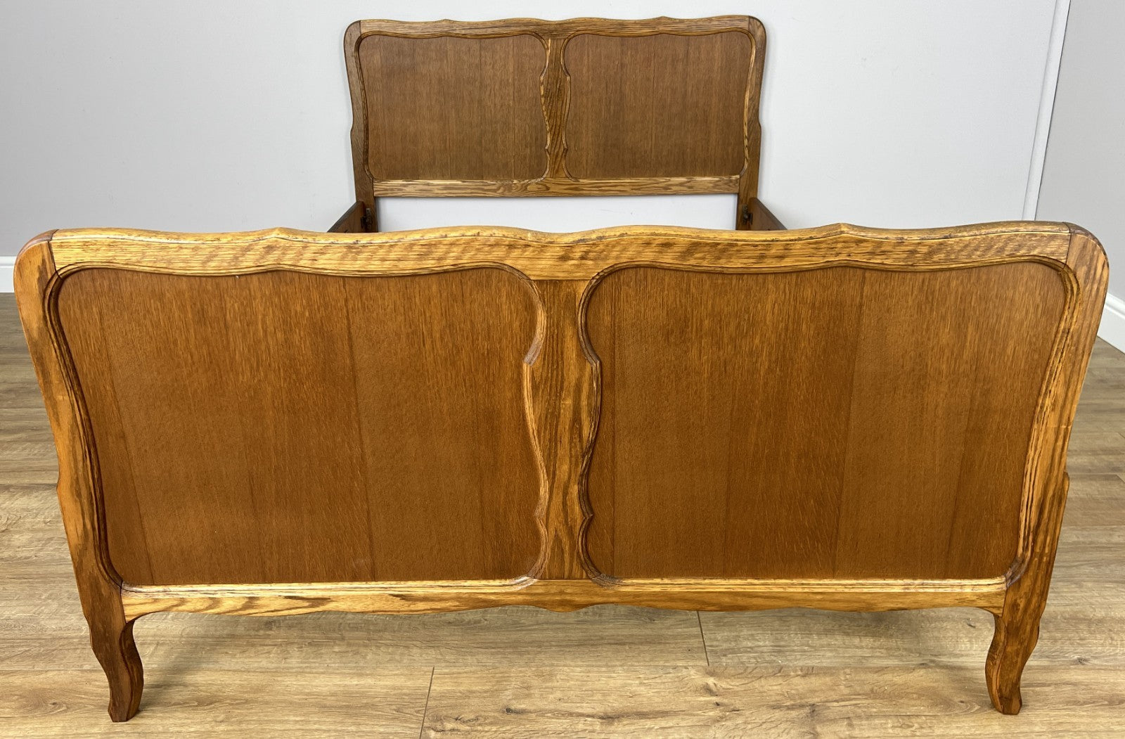 Bed Vintage French Louis XVI Double Bed Frame Oak Carved Headboard LOT 63963