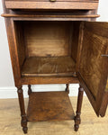 Bedside Table Antique French Style Oak Cabinet Carved Nightstand LOT 639313