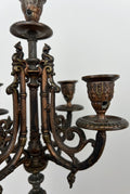 Candelabra Antique French Brass Marble 5 Arm Ornate Candle Holder LOT 49365
