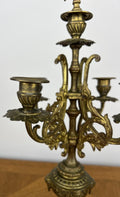 Pair of Candelabra Antique French Style Brass Five Arm Candle Holders LOT 60256